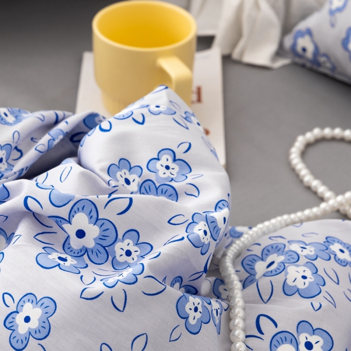 91家纺网 家纺一手货源 找家纺 金丝鸟家纺 2021新款花卉全棉四件套 觅觅花园