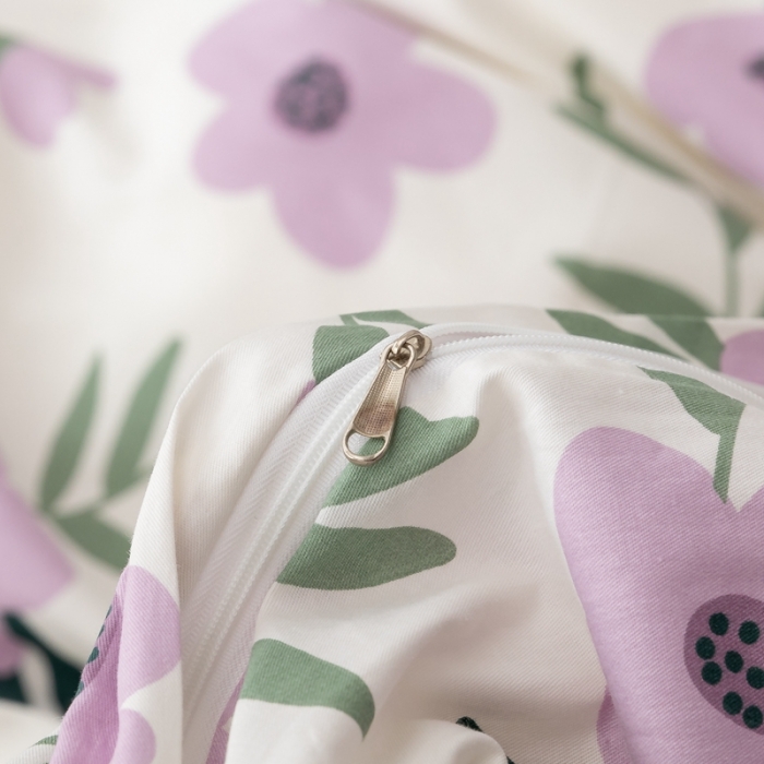 91家纺网 家纺一手货源 找家纺 金丝鸟家纺 2021新款花卉全棉四件套 晚风