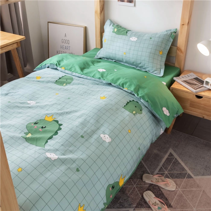 91家纺网 家纺一手货源 找家纺 芃成家纺 2021新款学生三件套 动漫恐龙