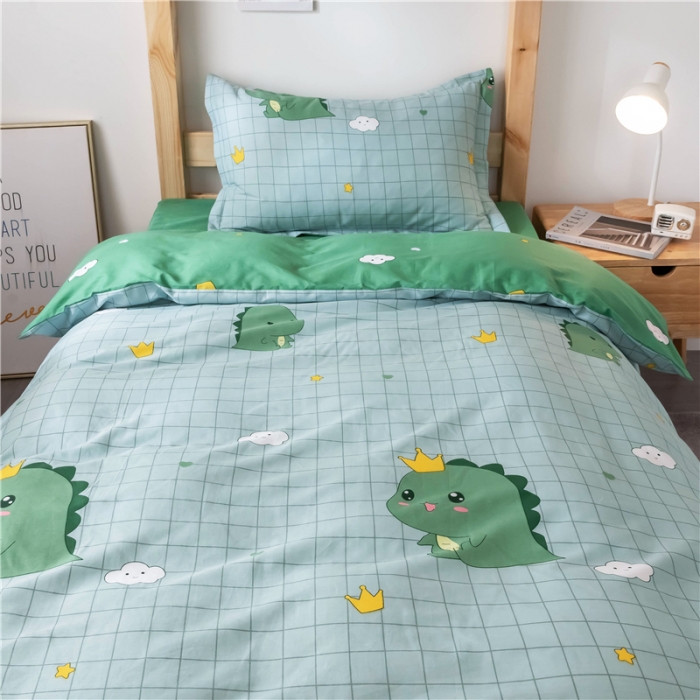 91家纺网 家纺一手货源 找家纺 芃成家纺 2021新款学生三件套 动漫恐龙