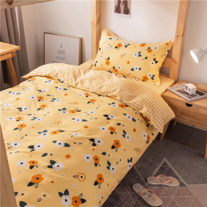 91家纺网 家纺一手货源 找家纺 芃成家纺 2021新款学生三件套 花香蜜语