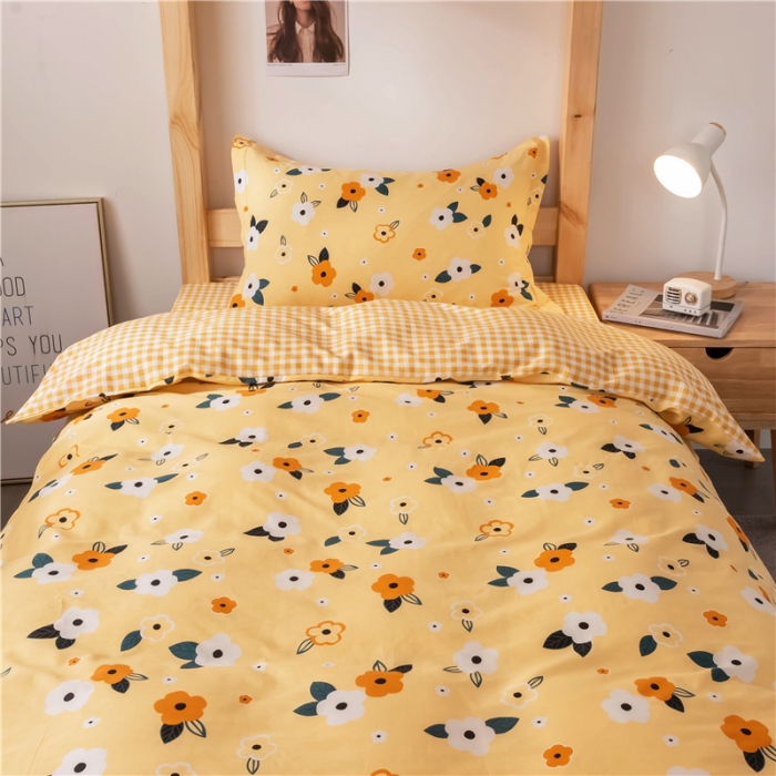 91家纺网 家纺一手货源 找家纺 芃成家纺 2021新款学生三件套 花香蜜语