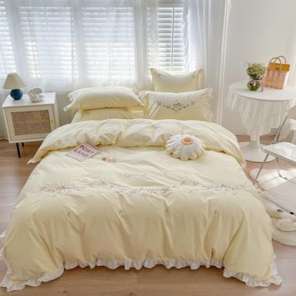 91家纺网 家纺一手货源 找家纺 （总）馨蕊 2021新款全棉水洗棉四件套-陌上花开