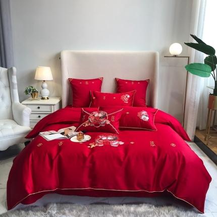 （总）馨蕊 2021新款60s双股埃及长绒棉系列四件套-喜缘