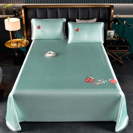 91家纺网 家纺一手货源 找家纺 （总）芃成家纺 2021新款冰丝凉席刺绣床单款