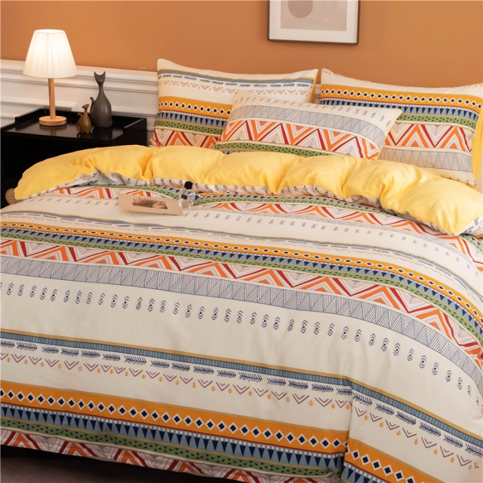 91家纺网 家纺一手货源 找家纺 芃成家纺 2021新款棉加绒四件套 波西米亚