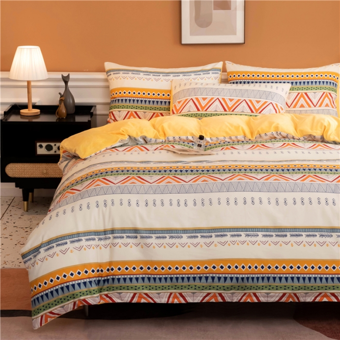 91家纺网 家纺一手货源 找家纺 芃成家纺 2021新款棉加绒四件套 波西米亚