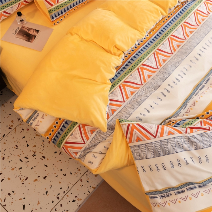 91家纺网 家纺一手货源 找家纺 芃成家纺 2021新款棉加绒四件套 波西米亚