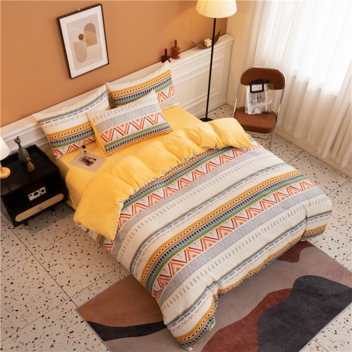 91家纺网 家纺一手货源 找家纺 芃成家纺 2021新款棉加绒四件套 波西米亚