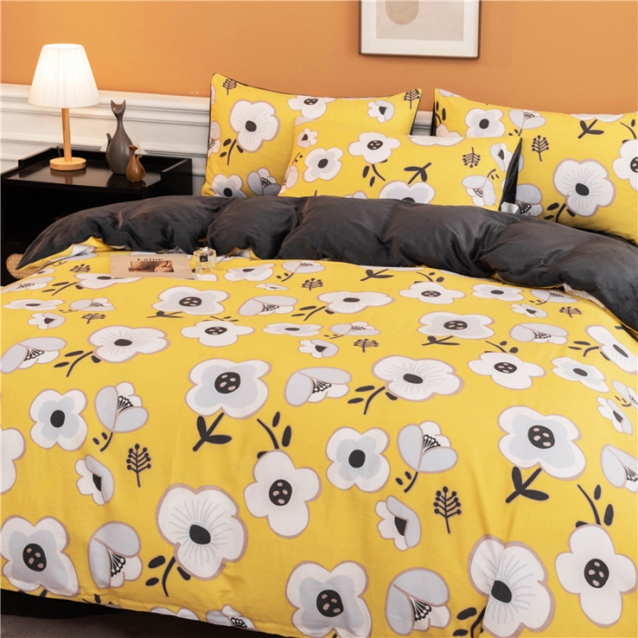 91家纺网 家纺一手货源 找家纺 芃成家纺 2021新款棉加绒四件套 东洋之花