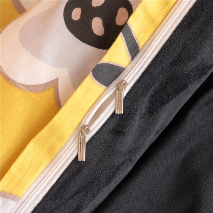 91家纺网 家纺一手货源 找家纺 芃成家纺 2021新款棉加绒四件套 东洋之花