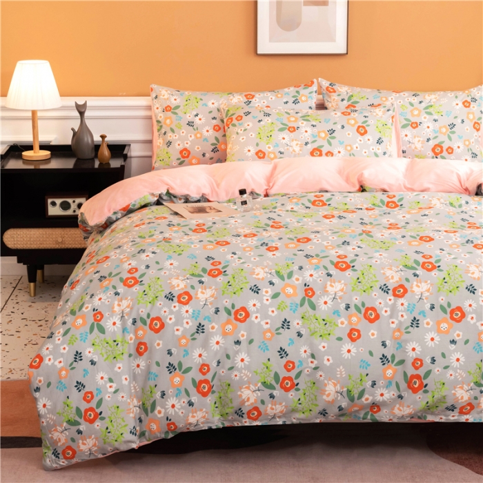 91家纺网 家纺一手货源 找家纺 芃成家纺 2021新款棉加绒四件套 复古甜心