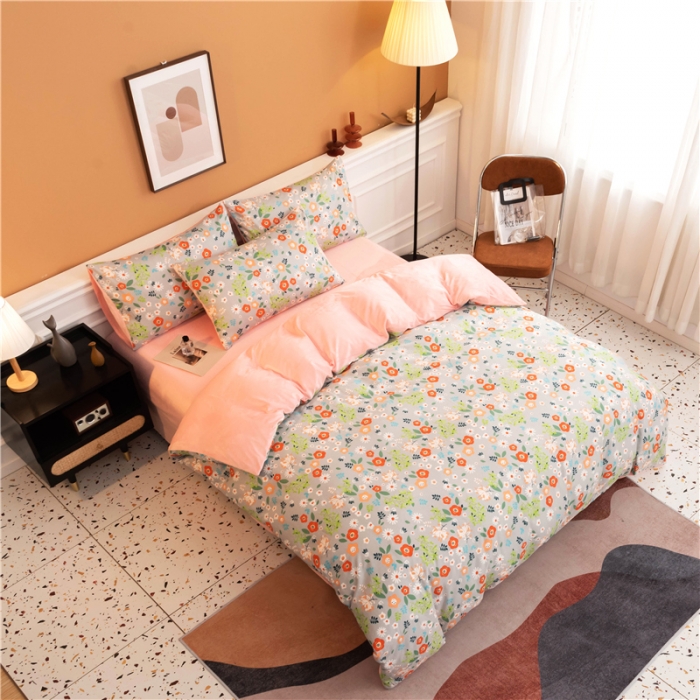 91家纺网 家纺一手货源 找家纺 芃成家纺 2021新款棉加绒四件套 复古甜心