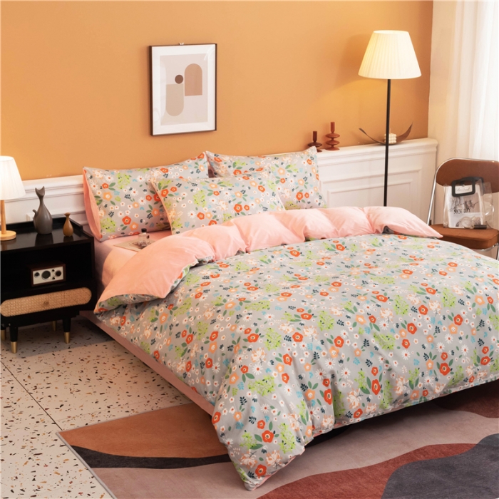 91家纺网 家纺一手货源 找家纺 芃成家纺 2021新款棉加绒四件套 复古甜心