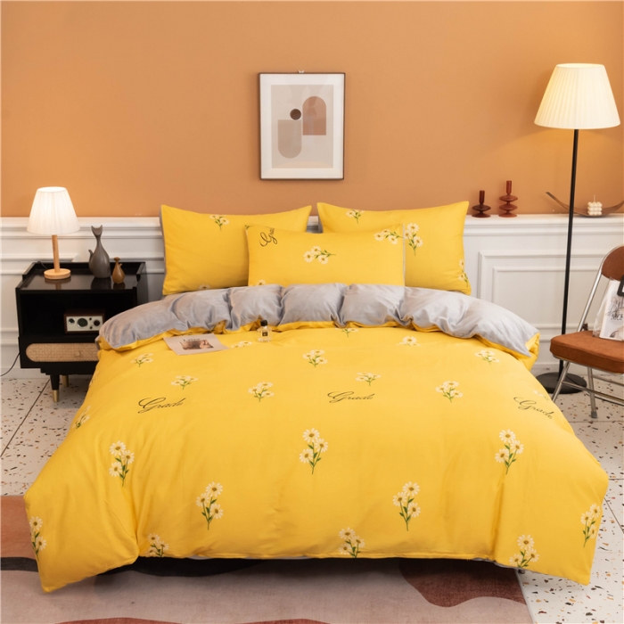 91家纺网 家纺一手货源 找家纺 芃成家纺 2021新款棉加绒四件套 花香清新