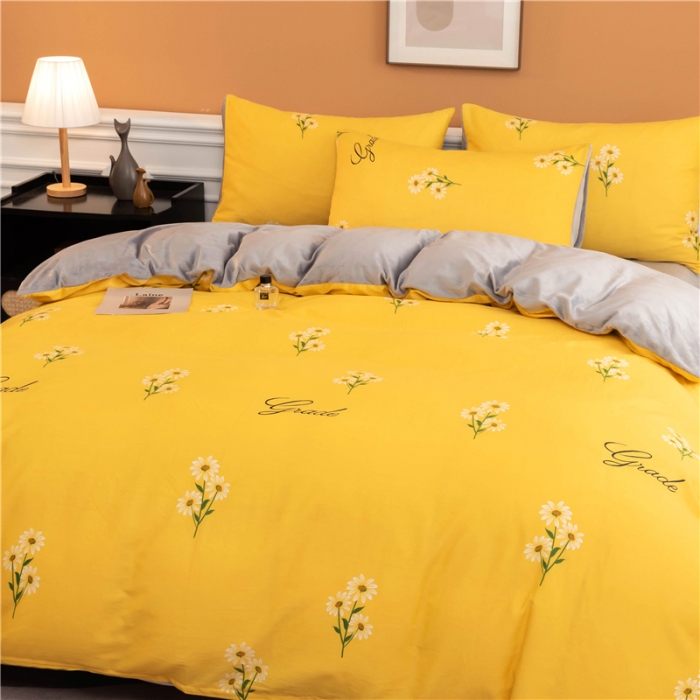 91家纺网 家纺一手货源 找家纺 芃成家纺 2021新款棉加绒四件套 花香清新