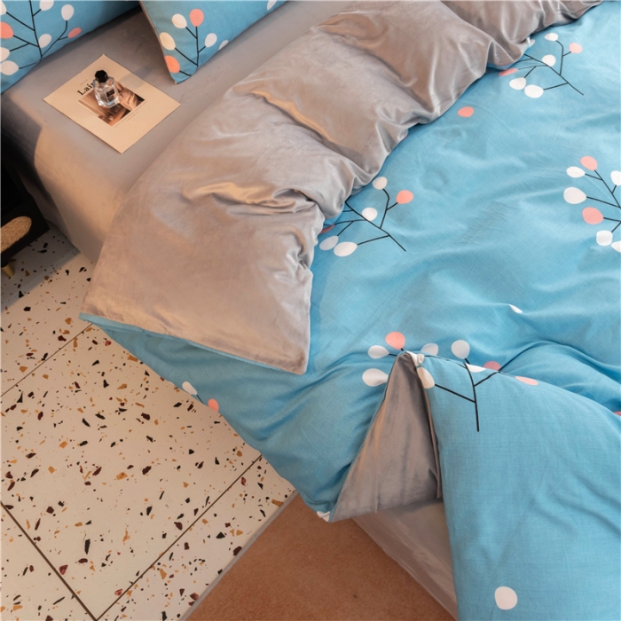 91家纺网 家纺一手货源 找家纺 芃成家纺 2021新款棉加绒四件套 记忆柔情