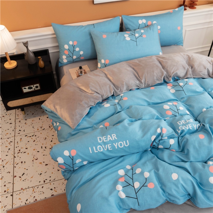 91家纺网 家纺一手货源 找家纺 芃成家纺 2021新款棉加绒四件套 记忆柔情