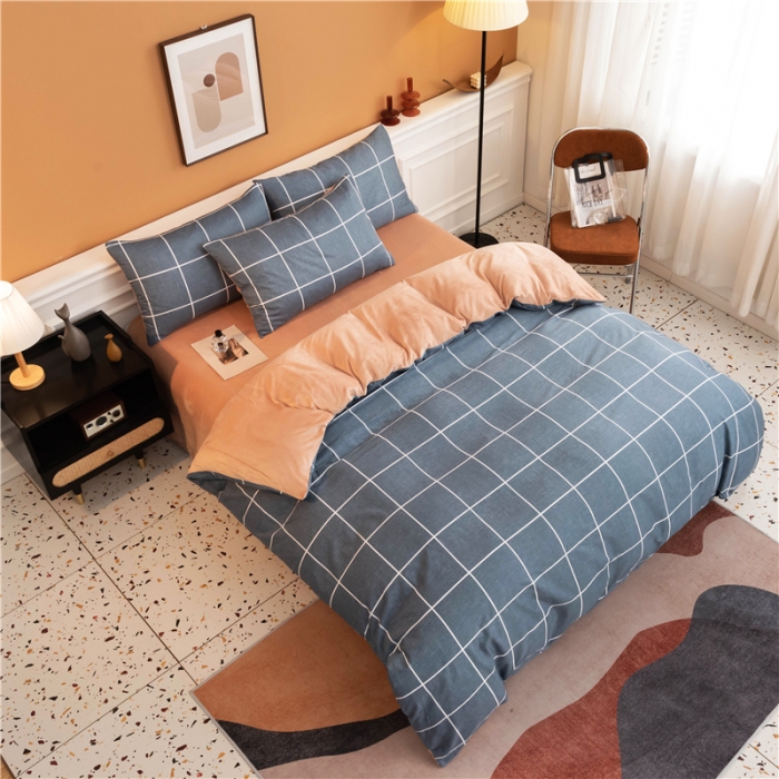 91家纺网 家纺一手货源 找家纺 芃成家纺 2021新款棉加绒四件套 简约格调