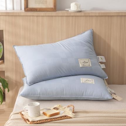 91家纺网 家纺一手货源 找家纺 头等舱 2022新款原棉提花日式A类朴染抗菌大豆枕芯朴染浅蓝