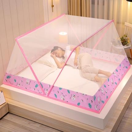 91家纺网 家纺一手货源 找家纺 迪凡保罗  2021新款升级固定器防蚊布网红折叠式蚊帐小清新