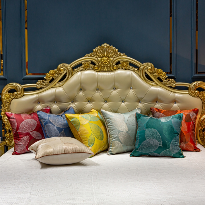 91家纺网 家纺一手货源 找家纺 （总）跨境电商亚马逊北欧沙发靠垫高档轻奢抱枕-树叶