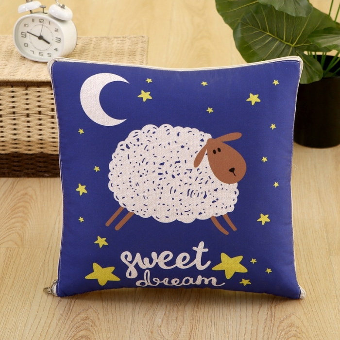 91家纺网 家纺一手货源 找家纺 金纳抱枕被 2021新款数码印花抱枕被靠枕垫 无质量问题 只换不退 星星羊