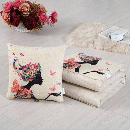 91家纺网 家纺一手货源 找家纺 金纳抱枕被 2021新款数码印花抱枕被靠枕垫 无质量问题 只换不退 美女蝴蝶