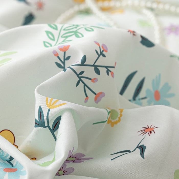 91家纺网 家纺一手货源 找家纺 金丝鸟家纺 2021新款花卉全棉四件套 清新