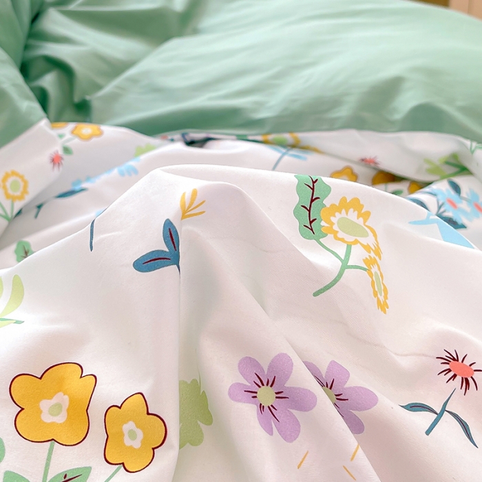 91家纺网 家纺一手货源 找家纺 曼之夏 2022新款全棉花边款床裙四件套 清新