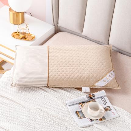 逸林枕芯 2021新款全棉水洗绗缝可拆卸全荞麦枕头枕芯 驼色