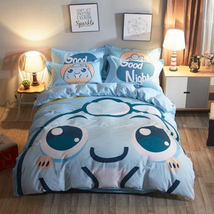 芃成家纺 2021新款40平网大版四件套 蓝色精灵