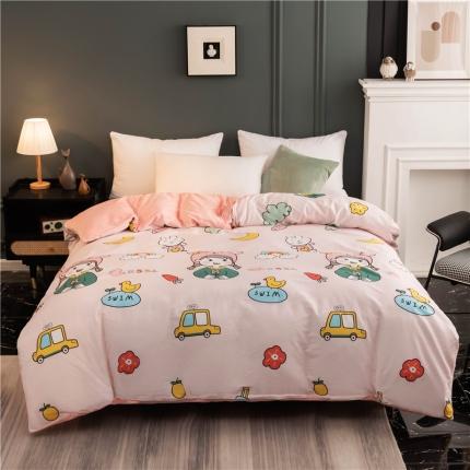 91家纺网 家纺一手货源 找家纺 芃成家纺 2021新款棉加绒单被套 可爱多