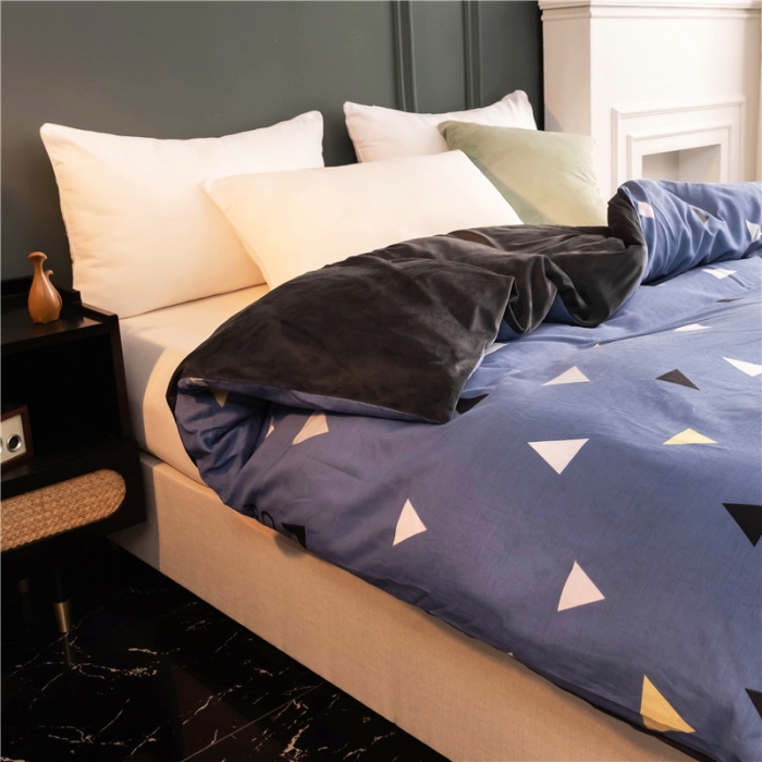 91家纺网 家纺一手货源 找家纺 芃成家纺 2021新款棉加绒单被套 爱巢