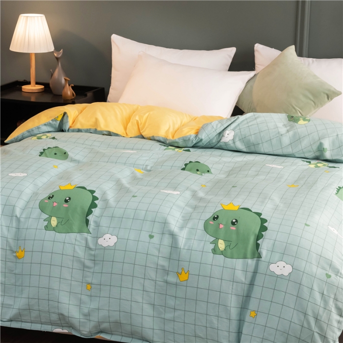 91家纺网 家纺一手货源 找家纺 芃成家纺 2021新款棉加绒单被套 动漫恐龙