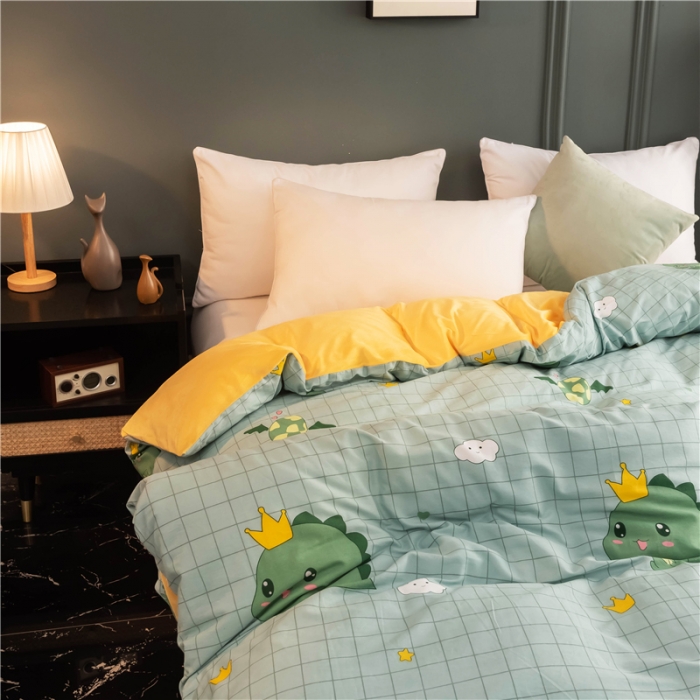 91家纺网 家纺一手货源 找家纺 芃成家纺 2021新款棉加绒单被套 动漫恐龙