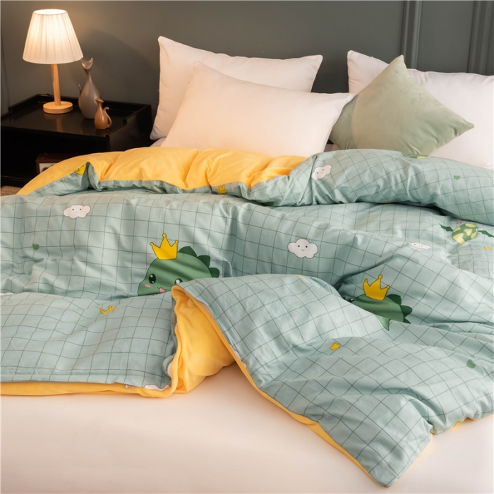 91家纺网 家纺一手货源 找家纺 芃成家纺 2021新款棉加绒单被套 动漫恐龙