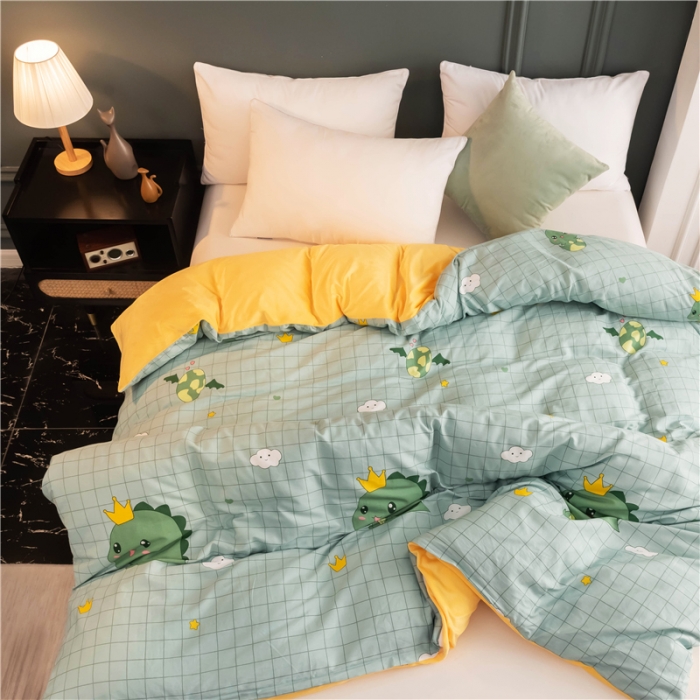 91家纺网 家纺一手货源 找家纺 芃成家纺 2021新款棉加绒单被套 动漫恐龙
