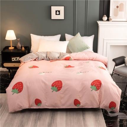芃成家纺 2021新款棉加绒单被套 甜心草莓