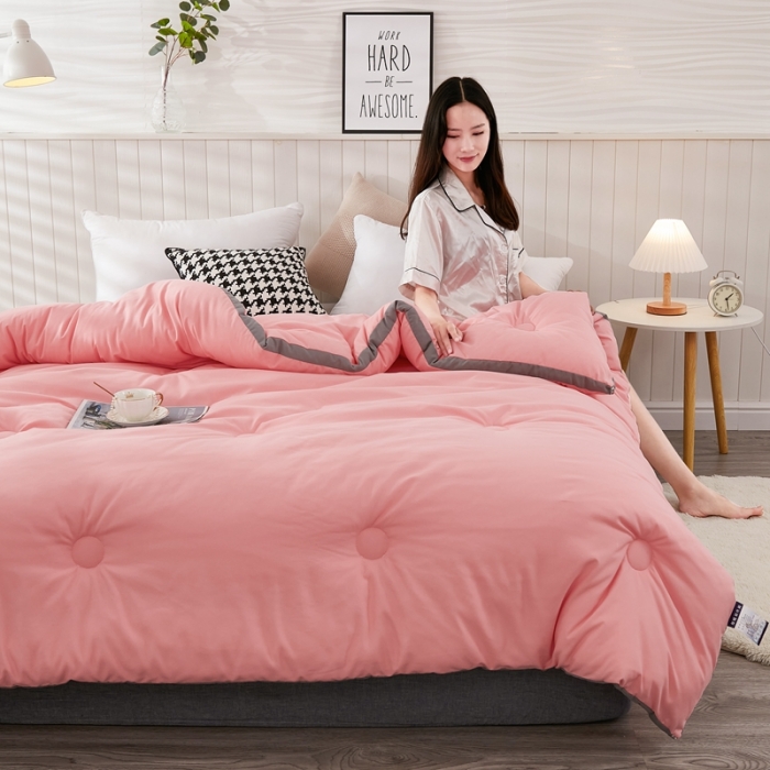 91家纺网 家纺一手货源 找家纺 啊雅 2025新款高克重面料立体冬被 暖红