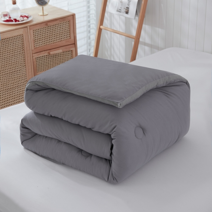 91家纺网 家纺一手货源 找家纺 啊雅 2025新款高克重面料立体冬被 暖灰