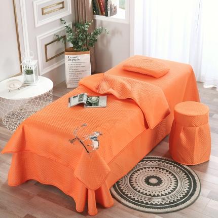 2025新款凉感丝美容床单款四件套-罗马假日系列 橘红