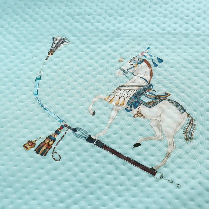 91家纺网 家纺一手货源 找家纺 2025新款凉感丝美容床单款四件套-罗马假日系列 天蓝