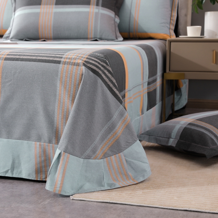 91家纺网 家纺一手货源 找家纺 金纱玉纺 2022新款全棉磨毛四件套 安慕希-灰