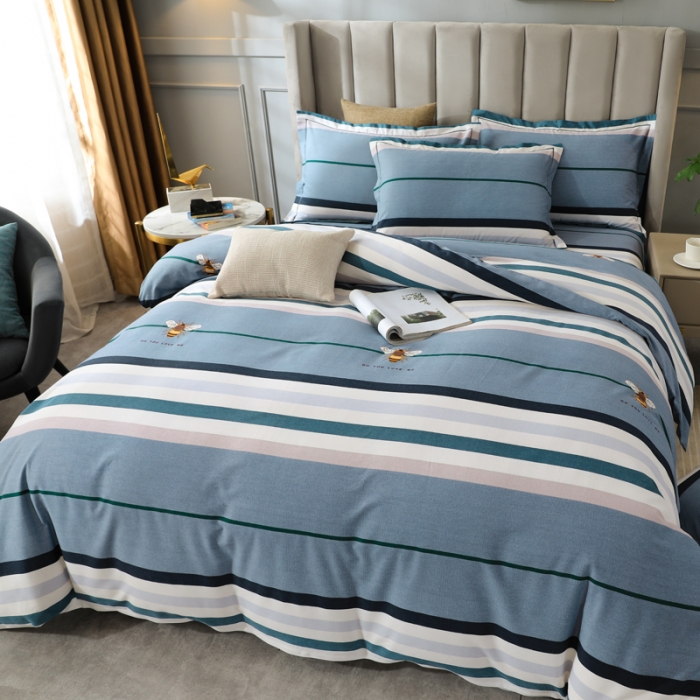 91家纺网 家纺一手货源 找家纺 金纱玉纺 2022新款全棉磨毛四件套 昆虫记