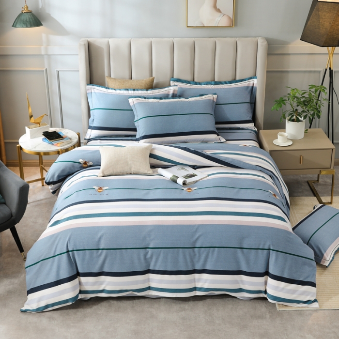 91家纺网 家纺一手货源 找家纺 金纱玉纺 2022新款全棉磨毛四件套 昆虫记