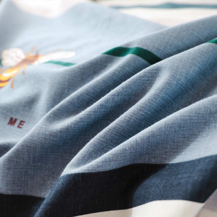 91家纺网 家纺一手货源 找家纺 金纱玉纺 2022新款全棉磨毛四件套 昆虫记