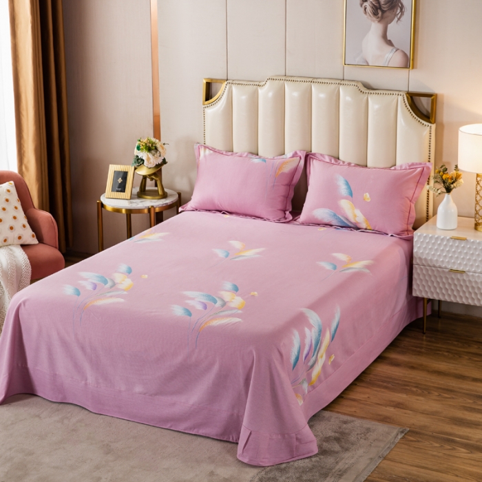 91家纺网 家纺一手货源 找家纺 金纱玉纺 2022新款全棉磨毛四件套 莱茵河畔-粉