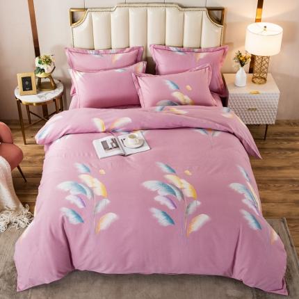 金纱玉纺 2022新款全棉磨毛四件套 莱茵河畔-粉