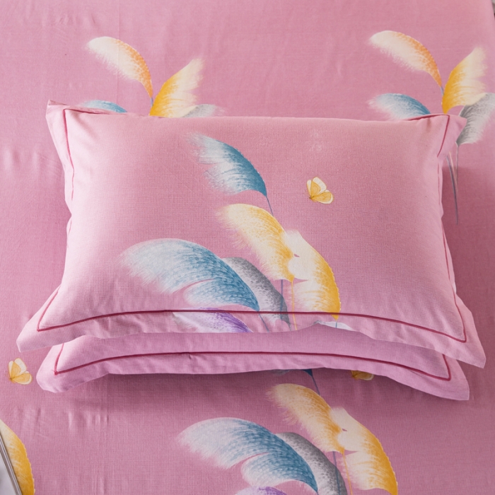 91家纺网 家纺一手货源 找家纺 金纱玉纺 2022新款全棉磨毛四件套 莱茵河畔-粉